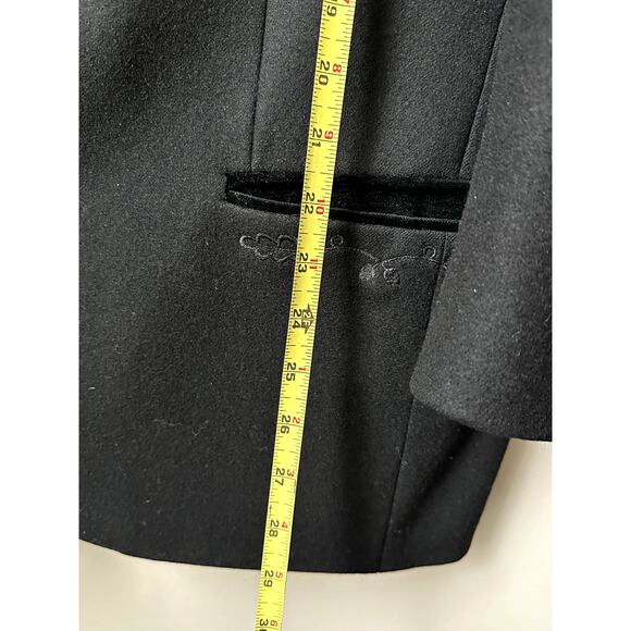 VINTAGE Italian Blazer Jacket 100% Wool 2 Buttons Pockets Mens Embroidered - Picture 8 of 13